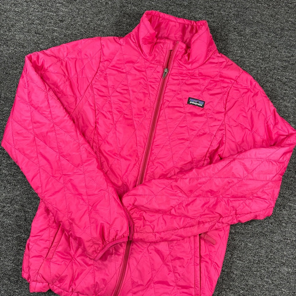 Patagonia Nano Puff Jacket Kids XL 14 Pink Quilted Full Zip Insulated Puffer